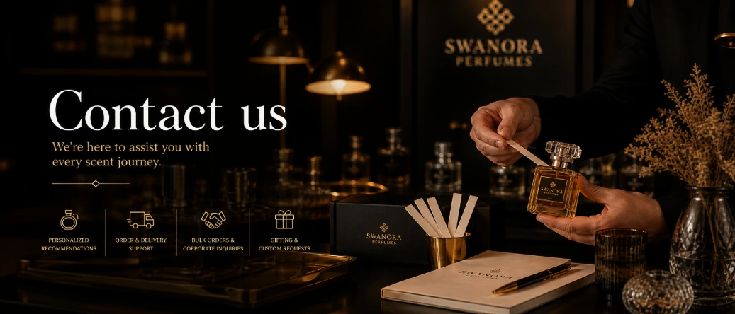 Swanora Perfumes Contact Banner